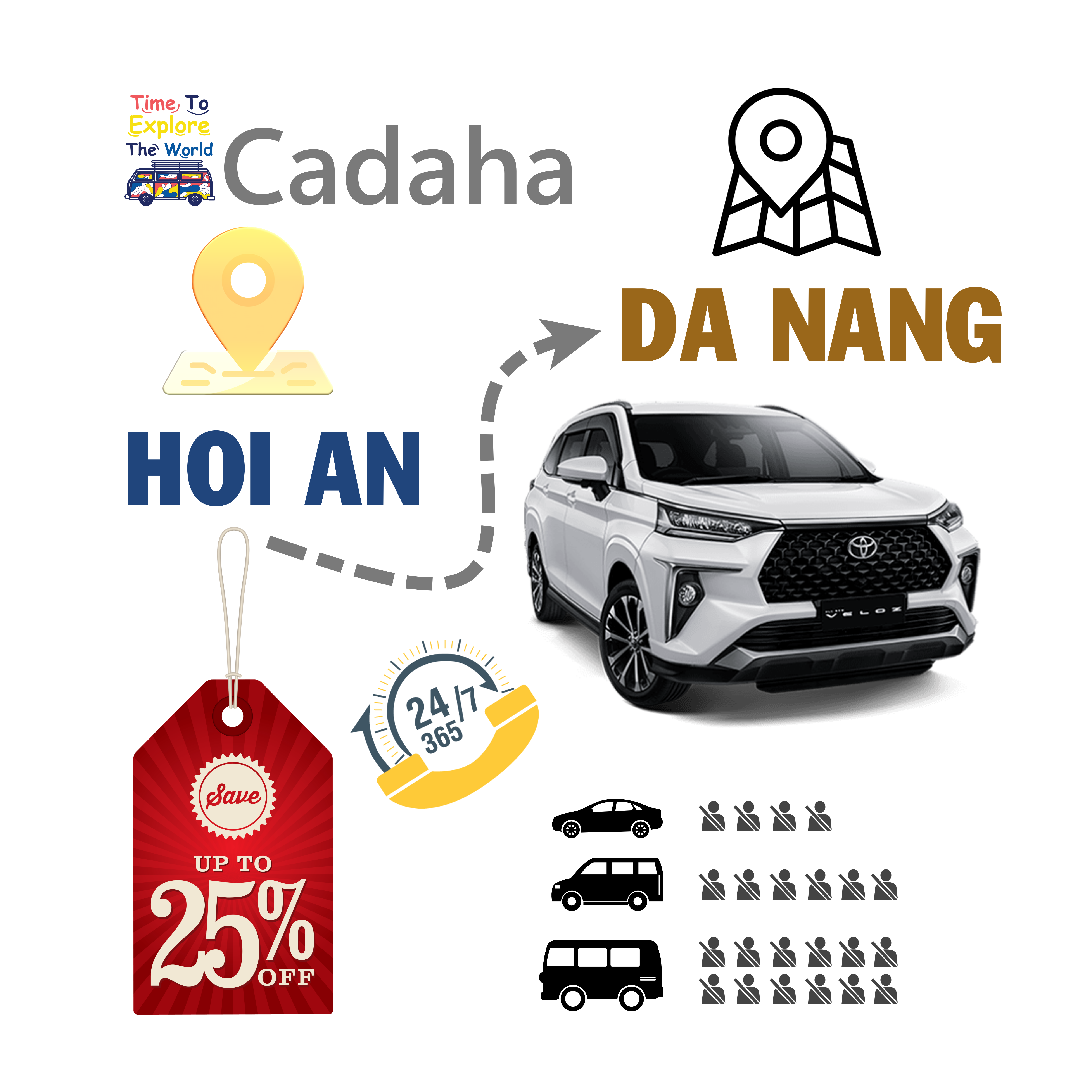 hoi an to da nang by private car with driver